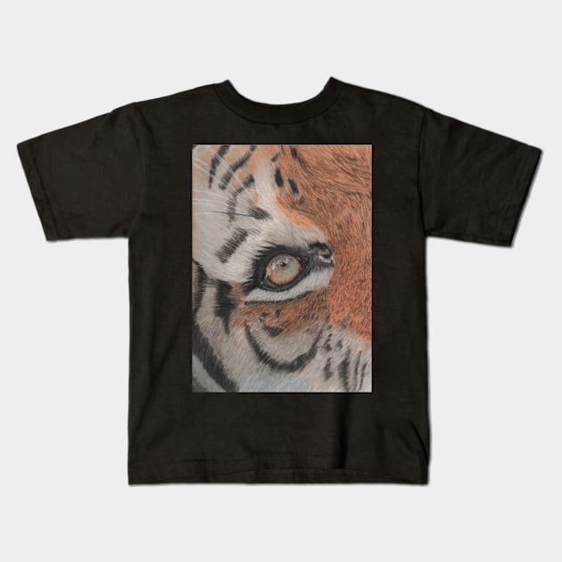 Eye of the Tiger Kids T-Shirt by teenamarie23art